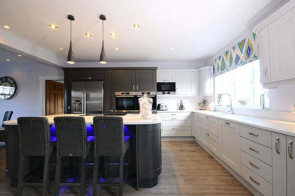 Open-plan kitchen with island
