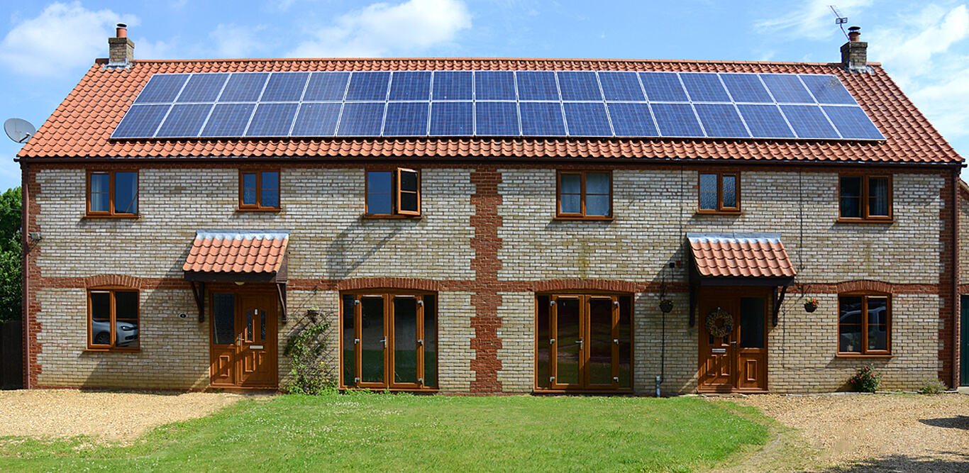 Flint semi-detached homes with solar panels